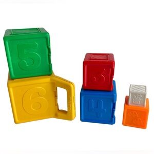 Vintage Fisher Price 2322 Counting Stacking Nesting Blocks 1 - 6
